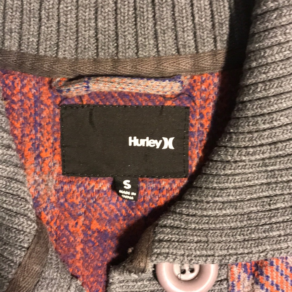 Hurley Plaid Lightweight Button-down Ribbed Coat - Picture 2 of 8